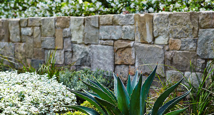 Stone garden wall