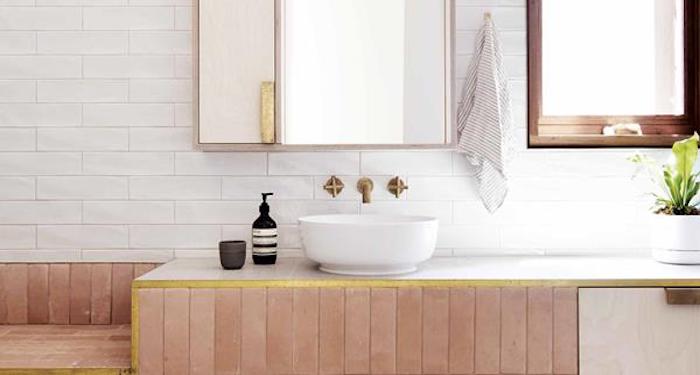 Ensuite bathroom with wooden cabinets