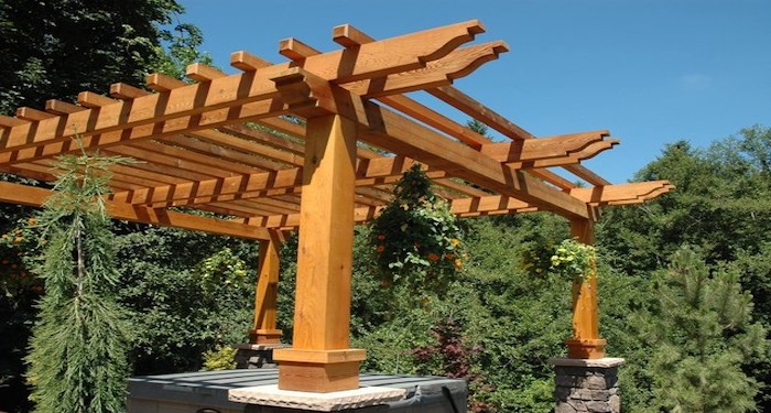 Red cedar pergola